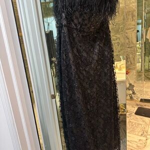 Mac Duggal Black Strapless Sheath Cocktail Dress